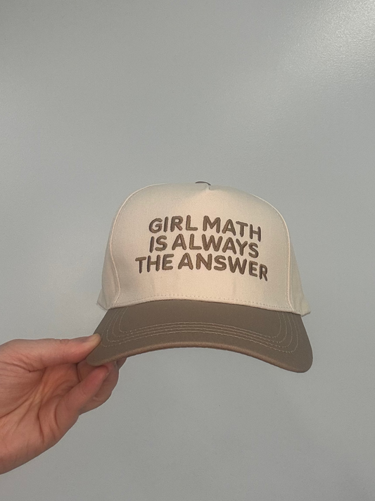 Girl Math Is Always The Answer Hat