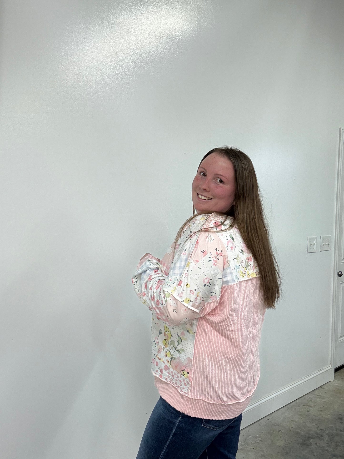 Floral Patchwork Long Sleeve Top