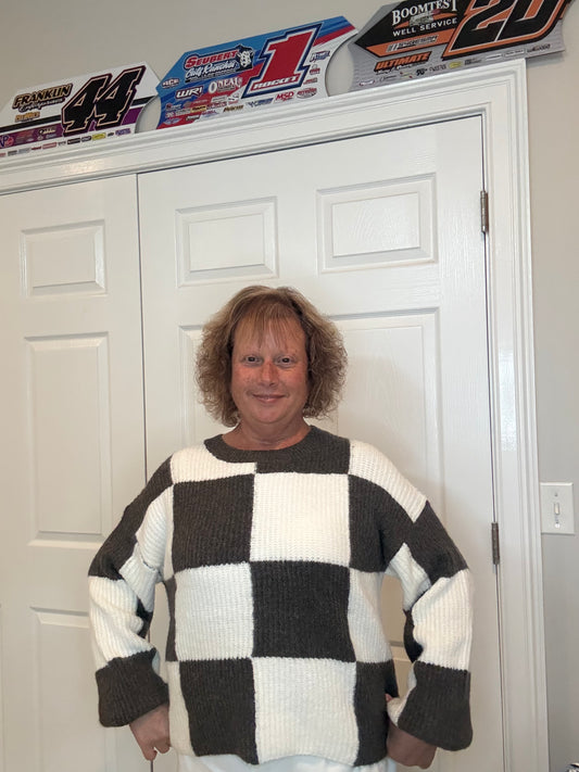 Checkered Brown Sweater