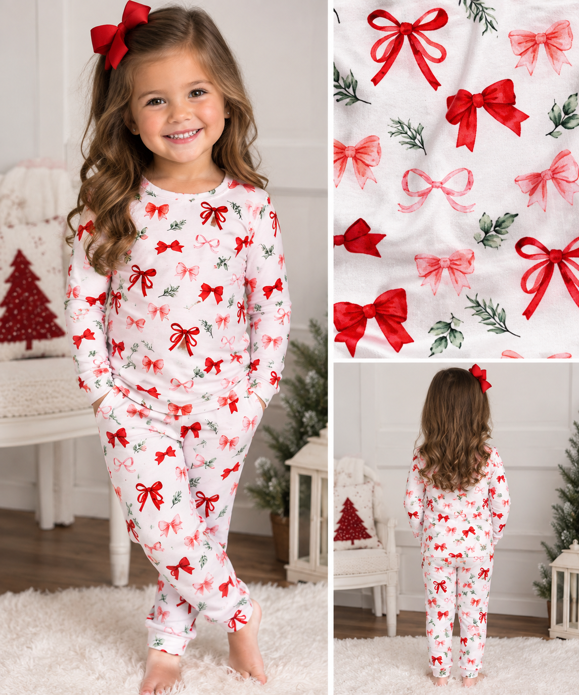 Merry & Bows Bamboo Christmas Pajamas
